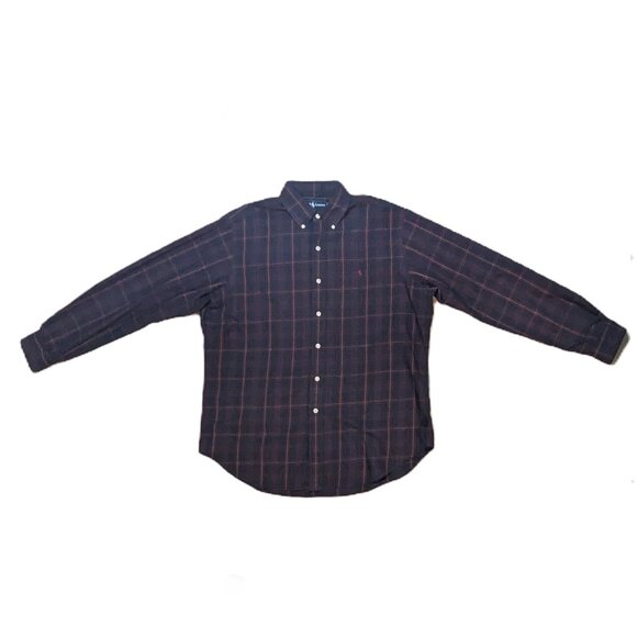 Ralph Lauren Men's Button Down Collar Classic Plaid Shirt Size L Preowned - Picture 1 of 4